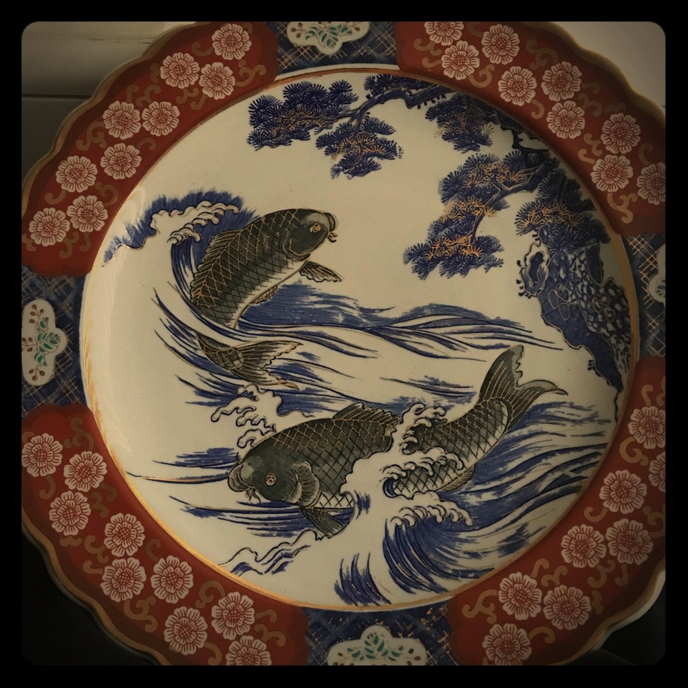 Chinese gold plated antique plate 19 century